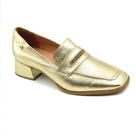 Sapato Mocassim Feminino Bottero Couro Dourado 354202