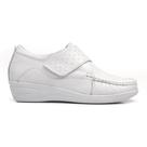 Sapato Mocassim Feminino Branco Couro Confort Ortopédico Enfermagem