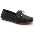 Sapato mocassim feminino em couro cor preto
