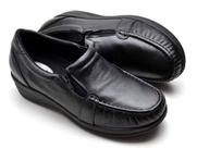 Sapato Mocassim Feminino Sapatênis Couro Ortopédico Alta Absorção Enfermagem Linha Senhora