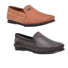 Sapato Mocassim Masculino KIT 2 PARES Casual Social de Couro Confortável 37 ao 44