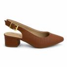 Sapato Modare Slingback Feminino Salto Bloco Napa Croco