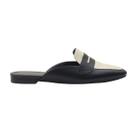Sapato Mule Elegance Couro Dayane Magalhães Preto E Off White
