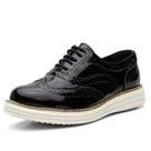Sapato Oxford feminino Pierrô couro verniz legítimo cor preto