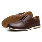 Sapato Oxford Masculino Em Couro Sport Fino Com Cadarço Confort