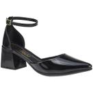 Sapato Salomé Bico Fino Feminino Salto Grosso