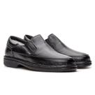 Sapato Sapatilha Casual Masculino AntiStress de Couro Conforto Preto