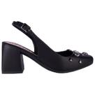 Sapato Scarpin Apliques Slingback Bico Quadrado Lançamento