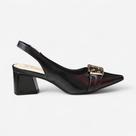 Sapato Scarpin Bebecê Slingback Salto Médio Preto