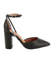 Sapato Scarpin Com Strass Bico Fino Feminino Salto Bloco Vizzano 1285.449