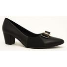 Sapato Scarpin Fem. Salto Bloco Médio Couro Usaflex MA160010