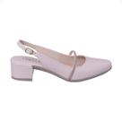 Sapato Scarpin Feminino Aberto Atrás Slingback Strass Mule