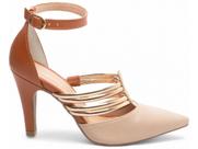 Sapato Scarpin Feminino Rose Marrom Salto Alto - 66082D Sapato Scarpin Feminino Rose Marrom Salto Alto - 66082D