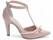 Sapato Scarpin Feminino Rose Salto Alto Pérolas - 66058B