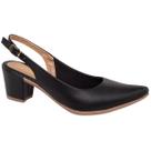 Sapato Scarpin Feminino Salto Baixo Aberto Atrás Slingback Confortavel Via Angel 78.01