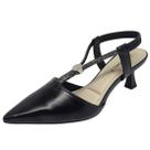 Sapato Scarpin Feminino Slingback Salto Taça Strass Bebecê