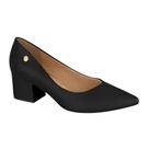 Sapato Scarpin Feminino Vizzano Salto Baixo Quadrado Bloco Grosso Bico Fino Casual Moderno Original