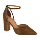 Sapato Scarpin Salto Alto Bloco Feminino Vizzano Capuccino / Ouro / Pelica 36