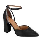 Sapato Scarpin Salto Alto Bloco Feminino Vizzano Preto / Cristal / Pelica 37