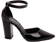 Sapato Scarpin Salto Alto Grosso Bico Fino 9 cm Preto Torricella
