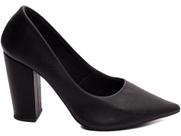 Sapato Scarpin Salto Alto Grosso Bico Fino 9cm Preto Torricella