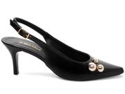 Sapato Scarpin Salto Médio Bico Fino Feminino Aberto 6 cm