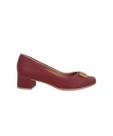 Sapato Scarpin Usaflex Salto Baixo Couro Vermelho