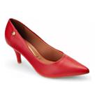 Sapato Scarpin Vizzano Bico Fino Salto Medio Feminino Vermelho