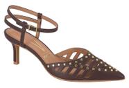 Sapato Scarpin Vizzano Feminino Aberto Com Tachas Salto Fino