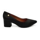 Sapato Scarpin Vizzano Preto Fosco Social Salto Grosso Baixo 1220.315