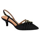 Sapato Scarpin Vizzano Salto Baixo Agulha Feminino Preto Slingback 1122.890 1122890