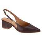 Sapato Scarpin Vizzano Slingback Salto Bloco Original1220385 Cor:Cacau NapaTamanho:38