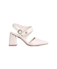 Sapato Slingback Bebecê Salto Bloco Bege