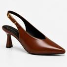 Sapato Slingback Feminino Bico Fino Salto Baixo Scarpin Confortável Sapato Slingback Feminino Bico Fino Salto Baixo Scarpin Confortável