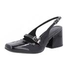 Sapato Slingback Feminino Conforto Verniz Couro Usaflex Sapato Slingback Feminino Conforto Verniz Couro Usaflex