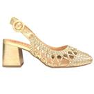 Sapato slingback metalizado dourado ferrucci 2515103fc