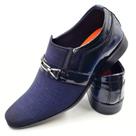 Sapato Social Azul com Mescla em material sintético