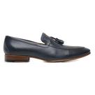 Sapato Social Azul Navy Bambolim Em Couro 066885