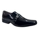 Sapato Social Bikarellus Fivela Furinhos Verniz Masculino