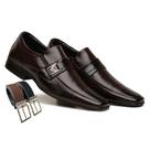 Sapato Social Brilhante Noivado Padrinho Moderno + Cinto (G70154)