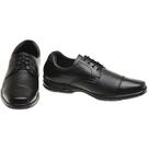 Sapato Social Casual Masculino Conforto Ortopédico Antistress De Amarrar Macio Em Couro Preto
