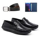 Sapato Social Casual Mocassim Leve Macio Flexível Anatômico + Cinto E Carteira Sapato Social Casual Mocassim Leve Macio Flexível Anatômico + Cinto E Carteira