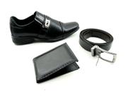 Sapato Social Confort West Line + Cinto + Carteira De Brinde Masculino Adulto - Ref 1814