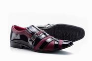 Sapato Social Confortável Masculino Amsterdã Preto e Fit Vinho Vogado Shoes