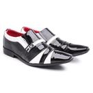 Sapato Social Confortável Masculino Roma Preto e Branco Vogado Shoes