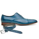 Sapato Social Couro Azul SKY + Cinto 87006