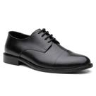Sapato Social em Couro Pires Shoes com Cadarço Bico Redondo e Costura Manual