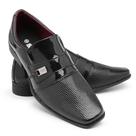 Sapato Social Executivo Masculino Croco Estilo Italiano Casual Bico Quadrado Solado De Borracha
