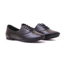 Sapato Social Feminino Oxford Couro Costura Cadarço Casual