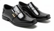 Sapato Social Infantil Masculino Preto Verniz Super Confortavel Preto